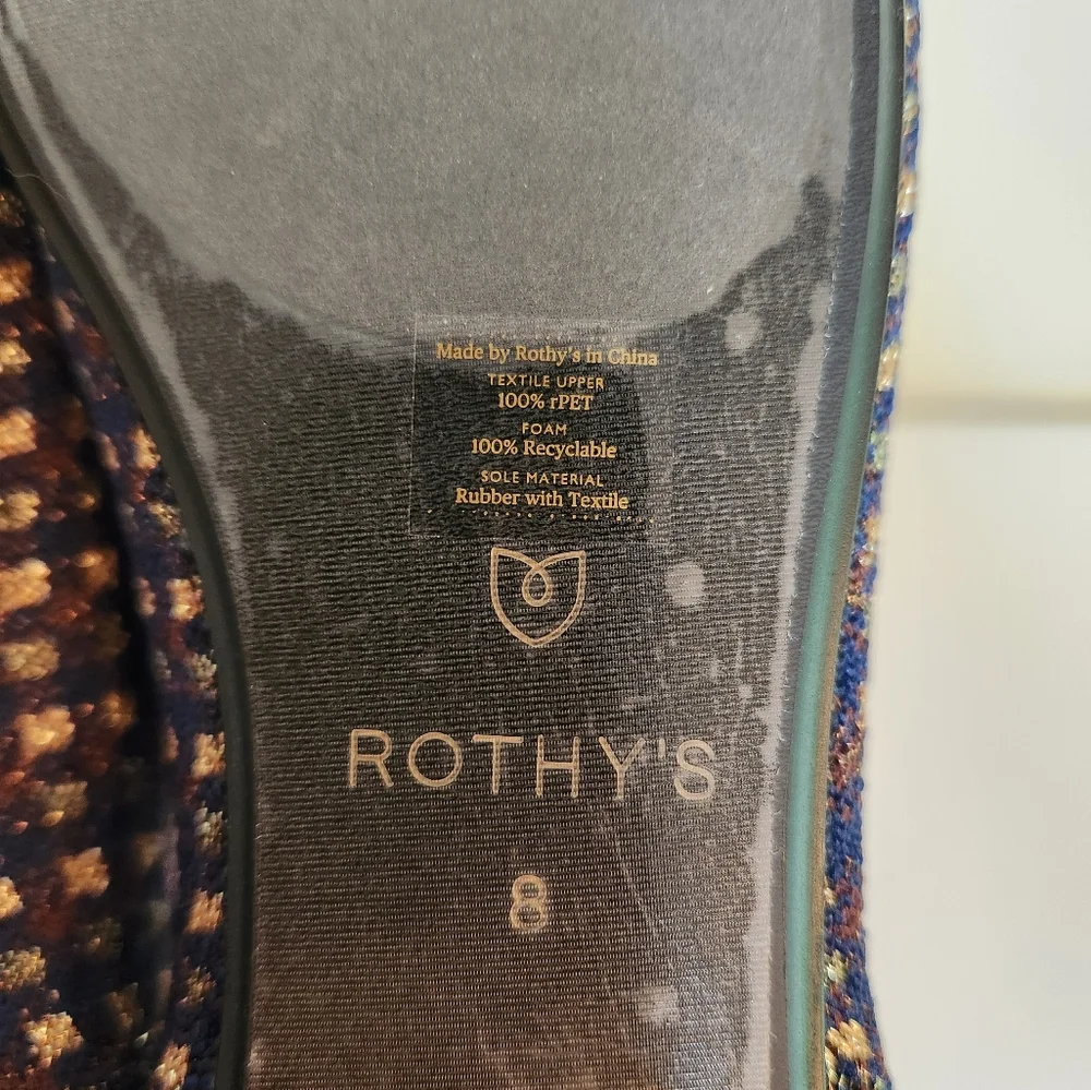 NEW Rothy's Evening The Bow Metallic Knit Pointed Toe Ballet Flat Size 8